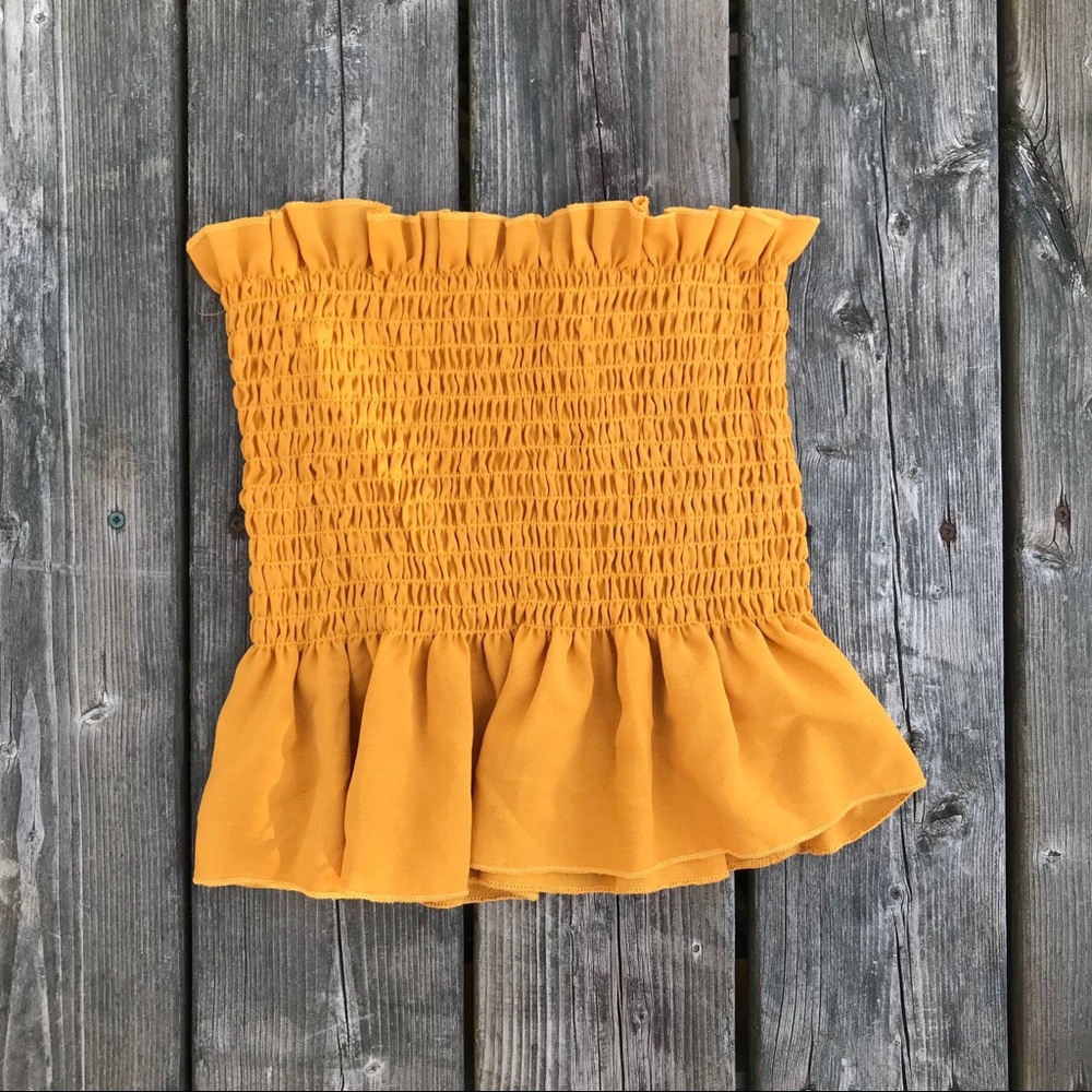 Zaful Mustard Tube Top - Picture 1 of 1